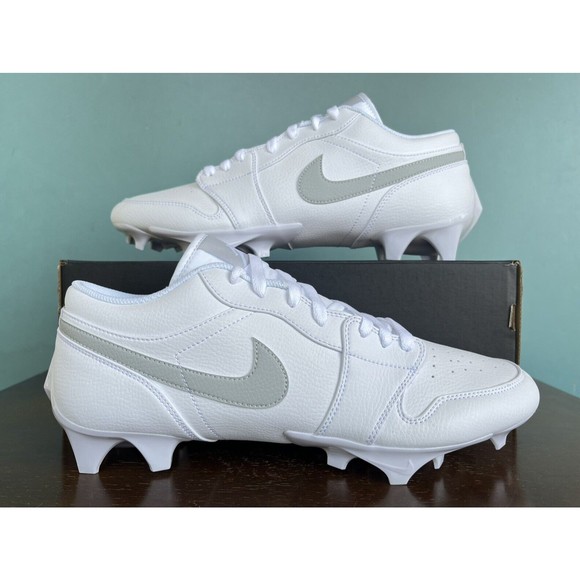 Jordan 1 Low TD Vapor Edge Football Cleats White/Grey Men's Size 13 FJ6245-101 - Picture 1 of 11
